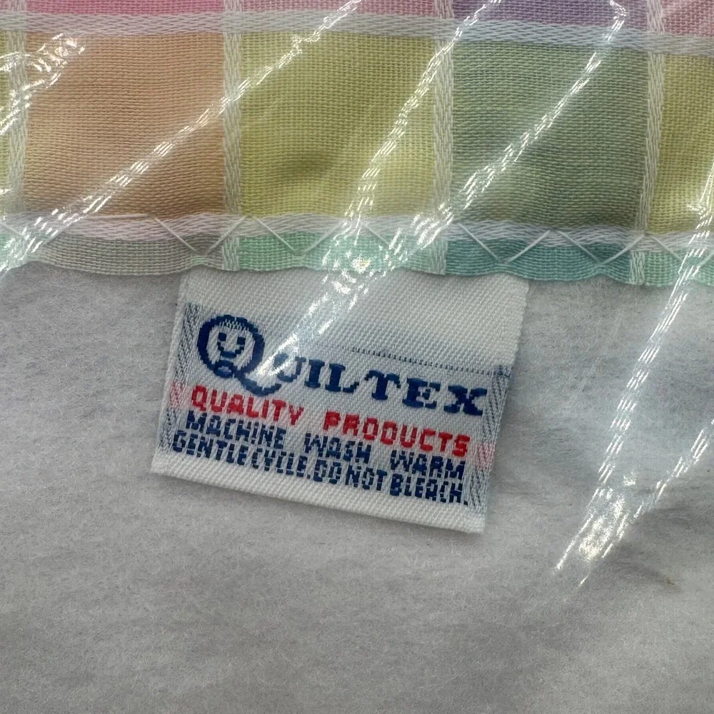 Quiltex Receiving Blanket Baby 30x40 White Pastel Plaid Hot Air Balloon Vintage